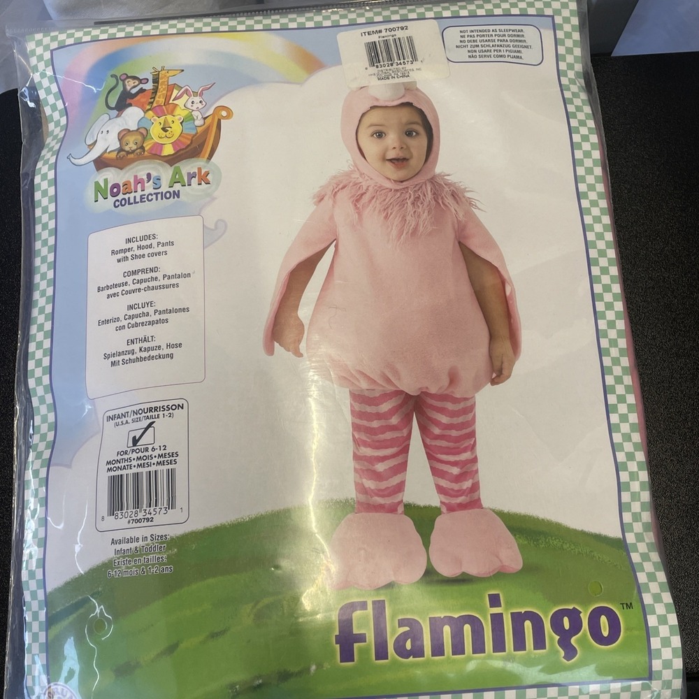 New Rubies Flamingo Halloween Costume Noah Ark Collection Infant 6-12‎ M